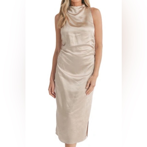 Mock Neck Midi Dress/L NWT - Picture 1 of 4